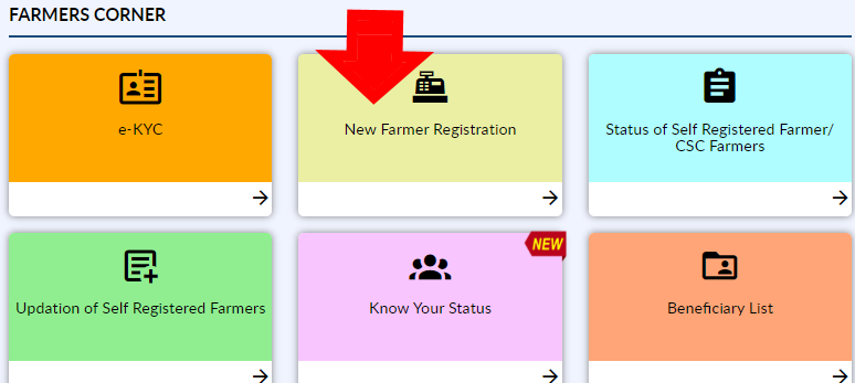 PM Kisan New Farmer Registration online